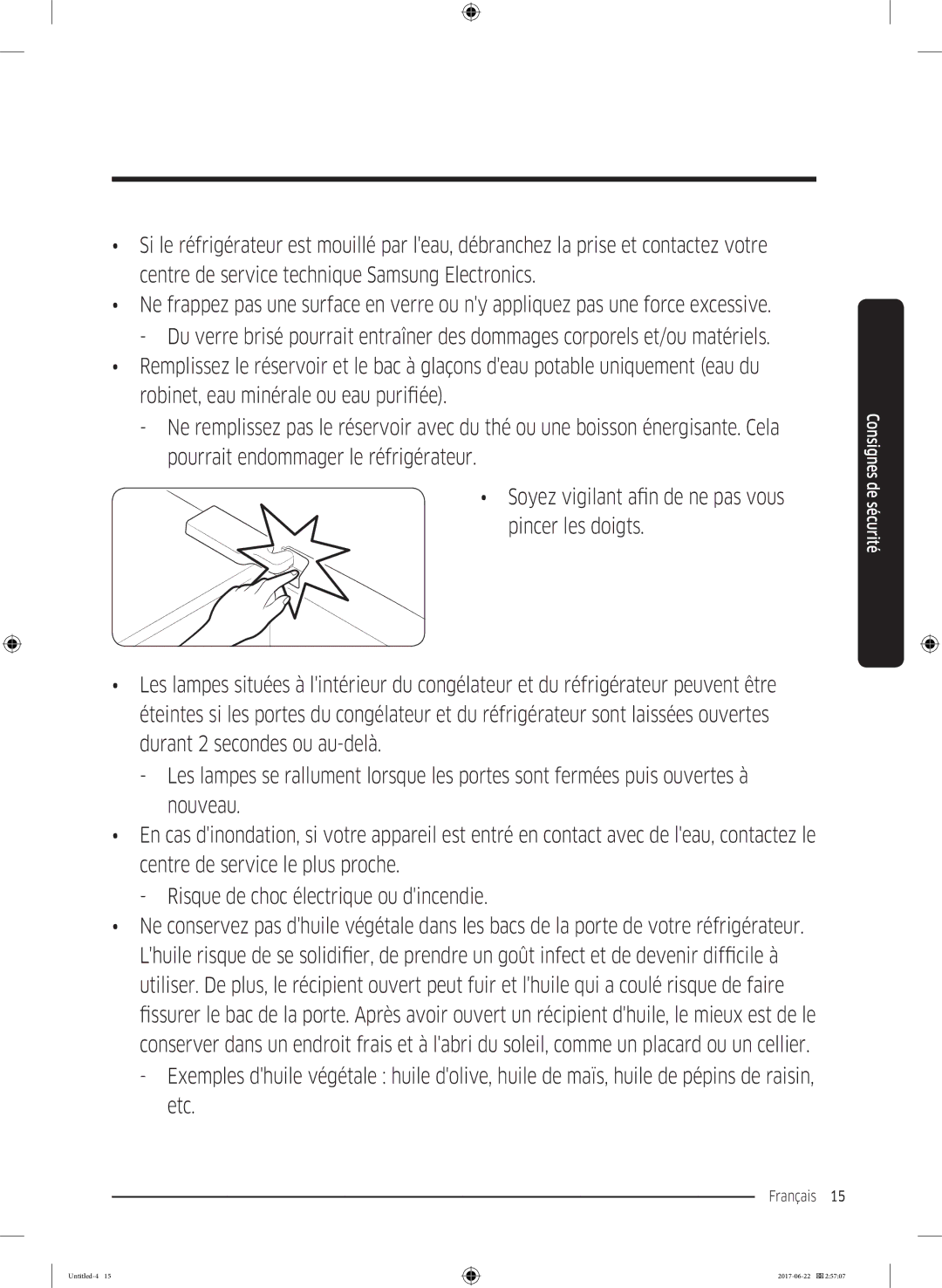 Samsung RT62K7050SL/ZA, RT62K7110SL/SG, RT58K7030WW/ZA, RT62K7030WW/ZA, RT58K7050SL/ZA, RT62K7050BS/ZA manual Français 15  